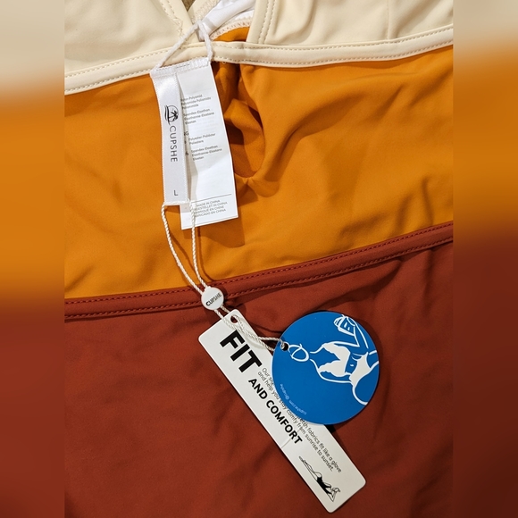 Cupshe - Women's One Piece Swimsuit Color Block Keyhole Cutout - Large - Picture 3 of 7